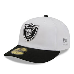 Men's Las Vegas Raiders  New Era White/Black 2026 NFL Draft Pre-Curved 59FIFTY Fitted Hat