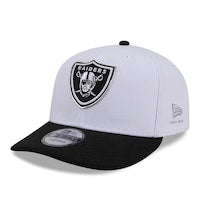 Men's Las Vegas Raiders  New Era White/Black 2026 NFL Draft Pre-Curved 9FIFTY Snapback Hat