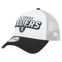 Youth Las Vegas Raiders  New Era White/Black Streak 9FORTY A-Frame Adjustable Hat