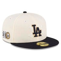 Men's Los Angeles Dodgers  New Era x Born x Raised White/Black Nine-Time World Series Champions Chrome 59FIFTY Fitted Hat