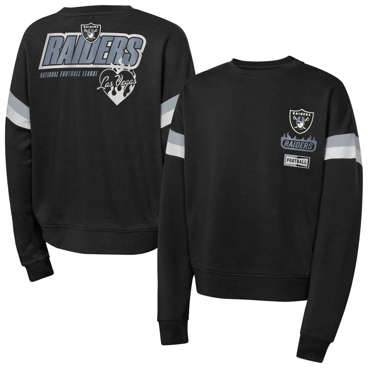 Girls Las Vegas Raiders Black Eternal Love Pullover Sweatshirt