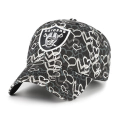 Girls Toddler Las Vegas Raiders '47 Black Mural Clean Up Adjustable Hat