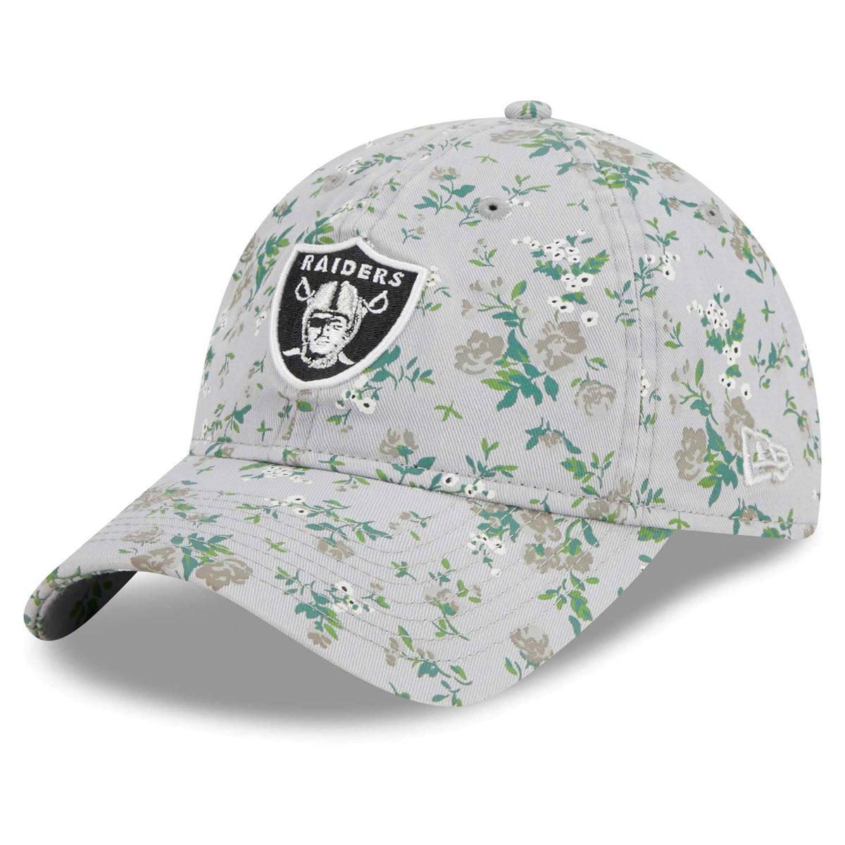 Girls Youth Las Vegas Raiders New Era Gray Bouquet 9TWENTY Adjustable Hat
