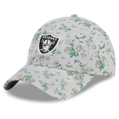 Girls Youth Las Vegas Raiders New Era Gray Bouquet 9TWENTY Adjustable Hat