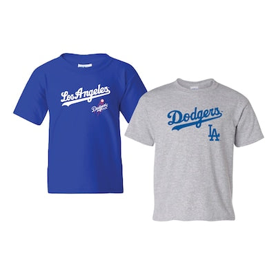 Youth Los Angeles Dodgers  Soft as a Grape Royal/Gray 2-Pack Logo T-Shirt Set