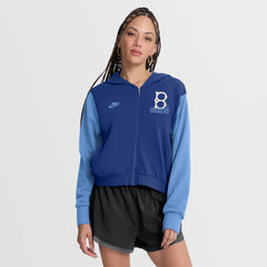 Women's Brooklyn Dodgers Nike Royal/Light Blue Cooperstown Collection Cropped Full-Zip Hoodie