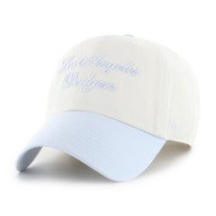 Women's Los Angeles Dodgers '47 White/Light Blue Gelato Two-Tone Clean Up Adjustable Hat
