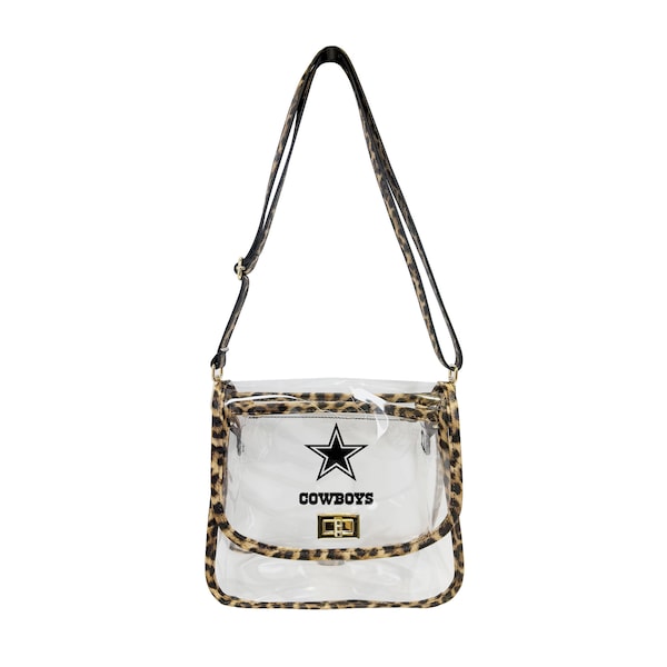 Dallas Cowboys Logo Brands Leopard Print Trim Clear Purse