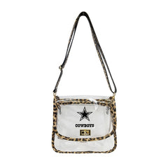 Dallas Cowboys Logo Brands Leopard Print Trim Clear Purse