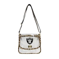 Las Vegas Raiders Logo Brands Leopard Print Trim Clear Purse