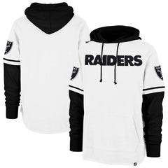Men's Las Vegas Raiders '47 White Trifecta Shortstop Pullover Hoodie