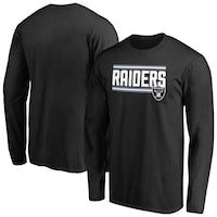 Men's Las Vegas Raiders Black Iconic Collection On Side Stripe Long Sleeve T-Shirt