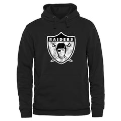Men's Las Vegas Raiders Black Throwback Logo Pullover Hoodie