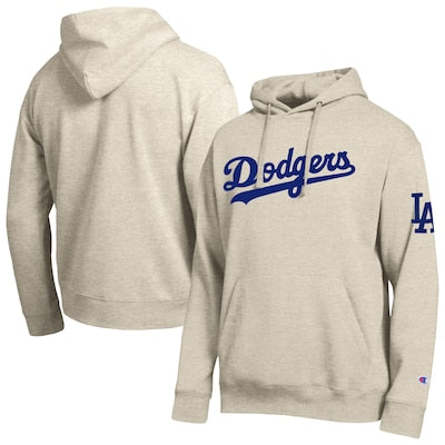 Men's Los Angeles Dodgers Champion Oatmeal All Star Chenille Patch Hoodie