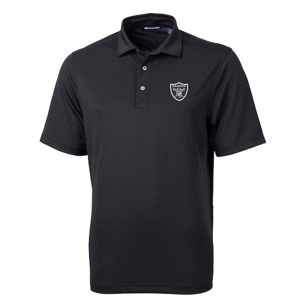 Men's Las Vegas Raiders Cutter & Buck Black Virtue Eco Pique Recycled Polo