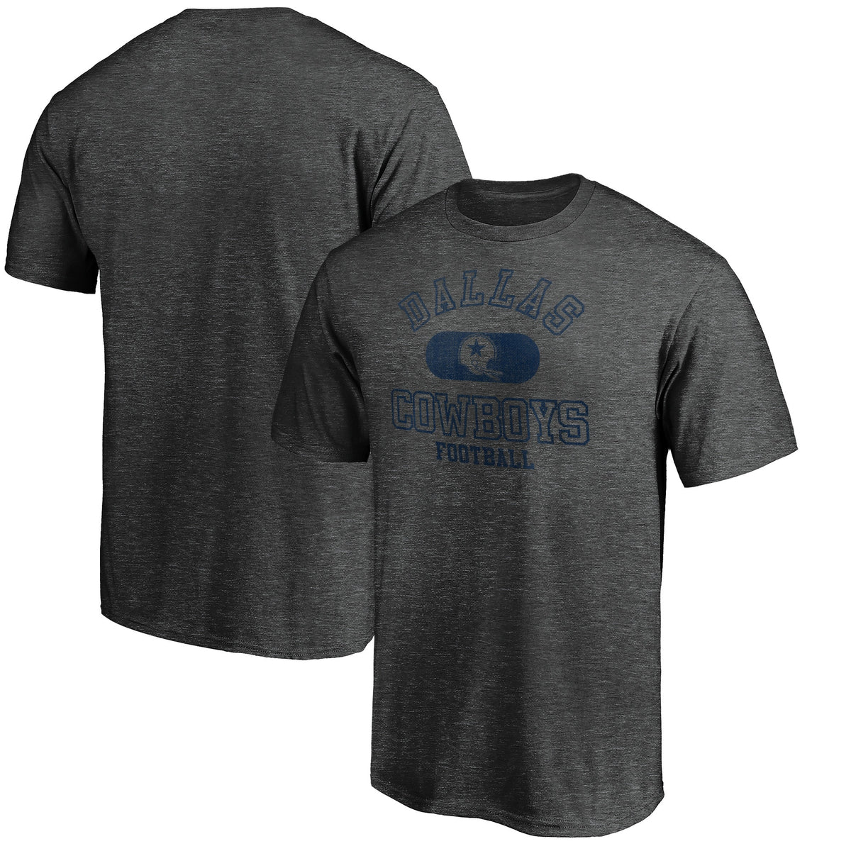 Men's Dallas Cowboys Heather Charcoal Varsity Issued Throwback T-Shirt