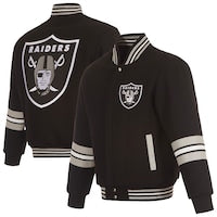 Men's Las Vegas Raiders JH Design Black Full-Zip Varsity Jacket