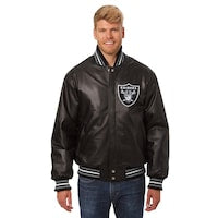 Men's Las Vegas Raiders JH Design Black Leather Jacket