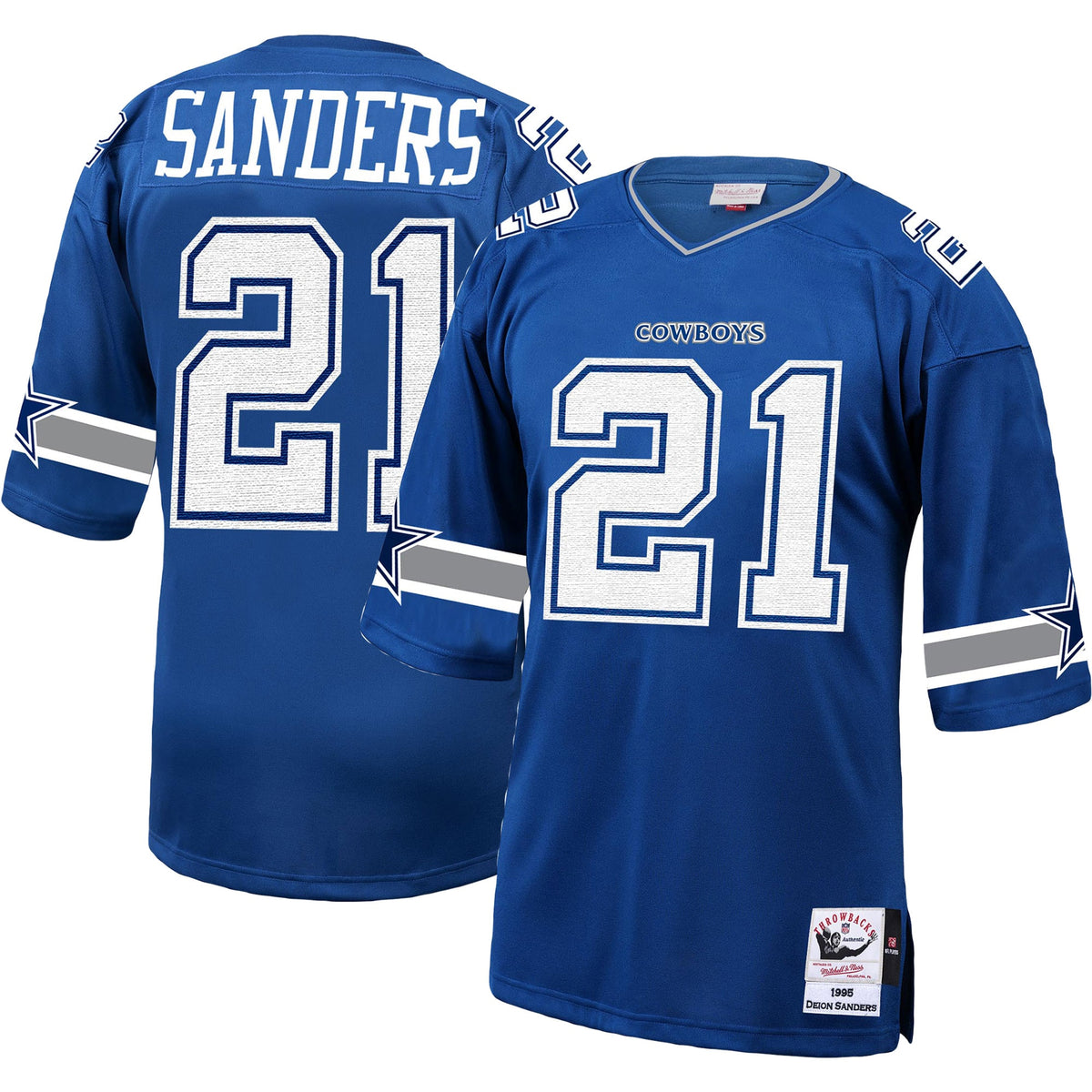 Men's Dallas Cowboys 1996 Deion Sanders Mitchell & Ness Royal Authentic Throwback Retired Player Jersey