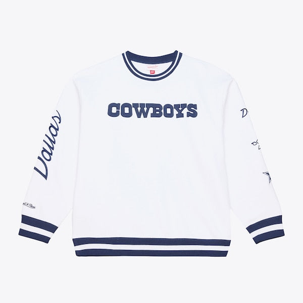 Men's Dallas Cowboys Mitchell & Ness White White Out Fleece Sweatshirt