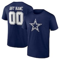 Men's Dallas Cowboys Navy Team Authentic Personalized Name & Number T-Shirt