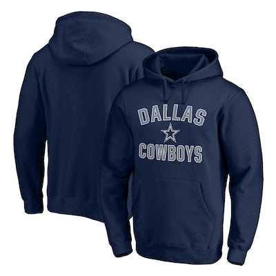 Men's Dallas Cowboys Navy Victory Arch Team Fitted Pullover Hoodie