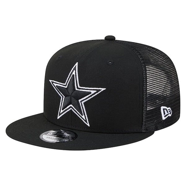 Men's Dallas Cowboys  New Era Black Main 9FIFTY Trucker Snapback Hat