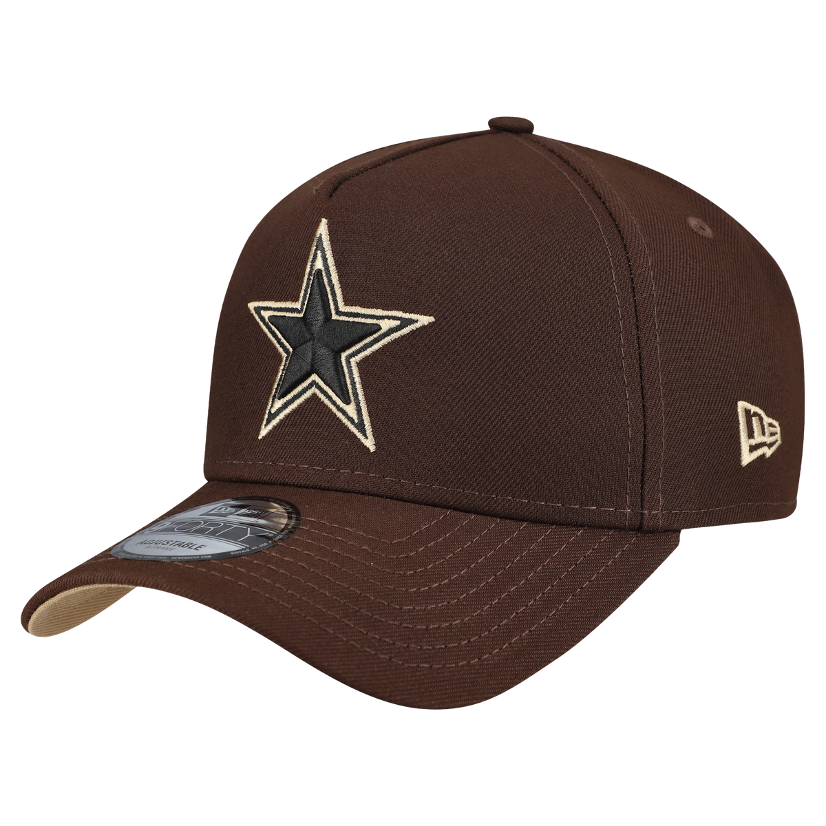 Men's Dallas Cowboys  New Era Dark Brown Burnt Wood A-Frame 9FORTY Adjustable Hat