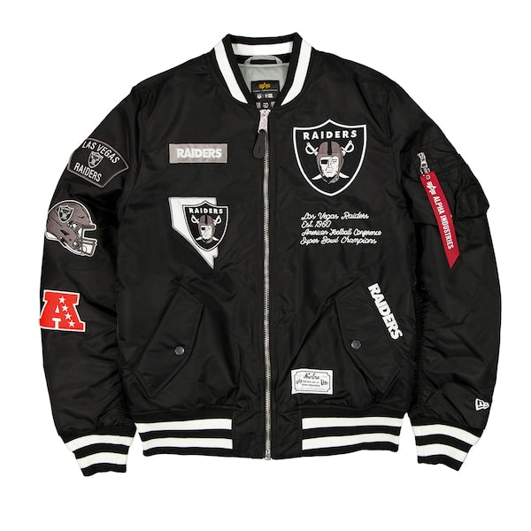 Men's Las Vegas Raiders  New Era x Alpha Industries Black MA-1 Full-Zip Bomber Jacket