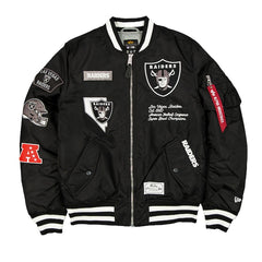 Men's Las Vegas Raiders  New Era x Alpha Industries Black MA-1 Full-Zip Bomber Jacket
