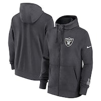 Men's Las Vegas Raiders Nike Anthracite Primetime Club Full-Zip Hoodie