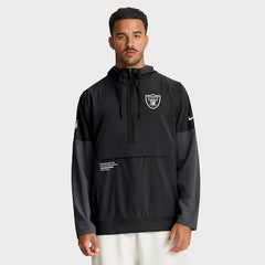 Men's Las Vegas Raiders Nike Black Sideline Anorak Half-Zip Hoodie Jacket
