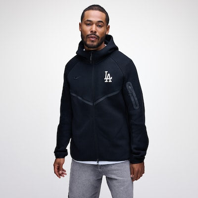 Men's Los Angeles Dodgers Nike Black Tech Fleece Raglan Full-Zip Windrunner Hoodie