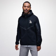 Men's Los Angeles Dodgers Nike Black Tech Fleece Raglan Full-Zip Windrunner Hoodie