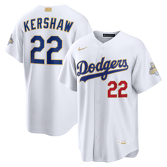 Men's Los Angeles Dodgers Clayton Kershaw Nike White 2026 Gold Collection Stadium Jersey