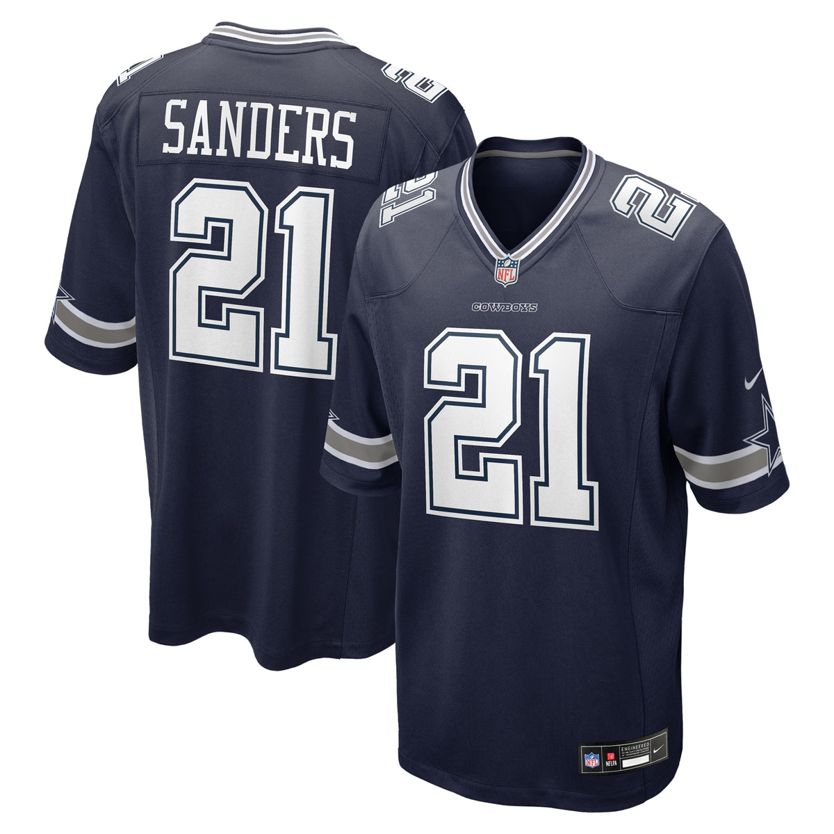 Men's Dallas Cowboys Deion Sanders Nike  Navy Team Retired Player Game Jersey