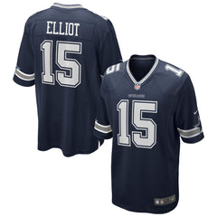 Men's Dallas Cowboys Ezekiel Elliott Nike Navy Team Game Jersey
