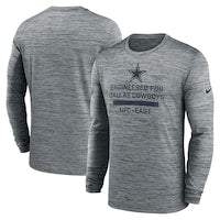 Men's Dallas Cowboys Nike Gray Sideline Velocity Performance Long Sleeve T-Shirt