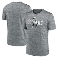 Men's Los Angeles Dodgers Nike Heather Gray Authentic Collection Velocity Performance Practice T-Shirt