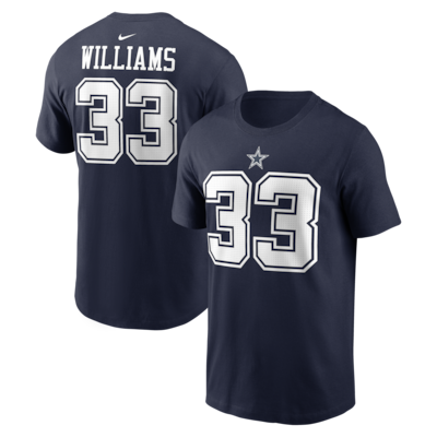 Men's Dallas Cowboys Javonte Williams Nike Navy Name & Number T-Shirt