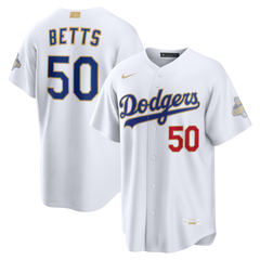 Men's Los Angeles Dodgers Mookie Betts Nike White 2026 Gold Collection Stadium Jersey