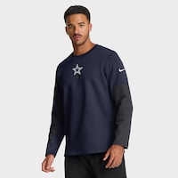 Men's Dallas Cowboys Nike Navy Sideline Coach Therma-FIT Long Sleeve T-Shirt