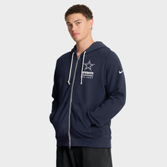 Men's Dallas Cowboys Nike Navy Sideline Standard Issue Utility Player Dri-FIT Full-Zip Hoodie