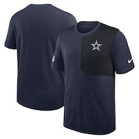 Men's Dallas Cowboys Nike Navy Sideline UV Dri-Fit Coach Shirt