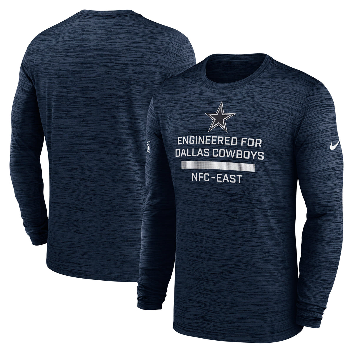 Men's Dallas Cowboys Nike Navy Sideline Velocity Performance Long Sleeve T-Shirt