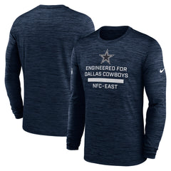 Men's Dallas Cowboys Nike Navy Sideline Velocity Performance Long Sleeve T-Shirt