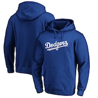 Men's Los Angeles Dodgers Royal Official Wordmark Fitted Pullover Hoodie