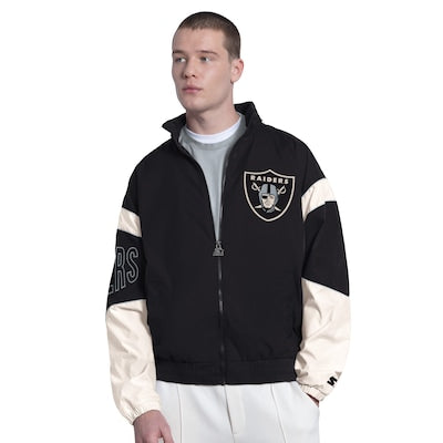 Men's Las Vegas Raiders  Starter Black The Gust Full-Zip Hooded Jacket