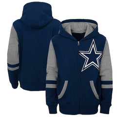 Preschool Dallas Cowboys Navy Stadium Color Block Full-Zip Hoodie