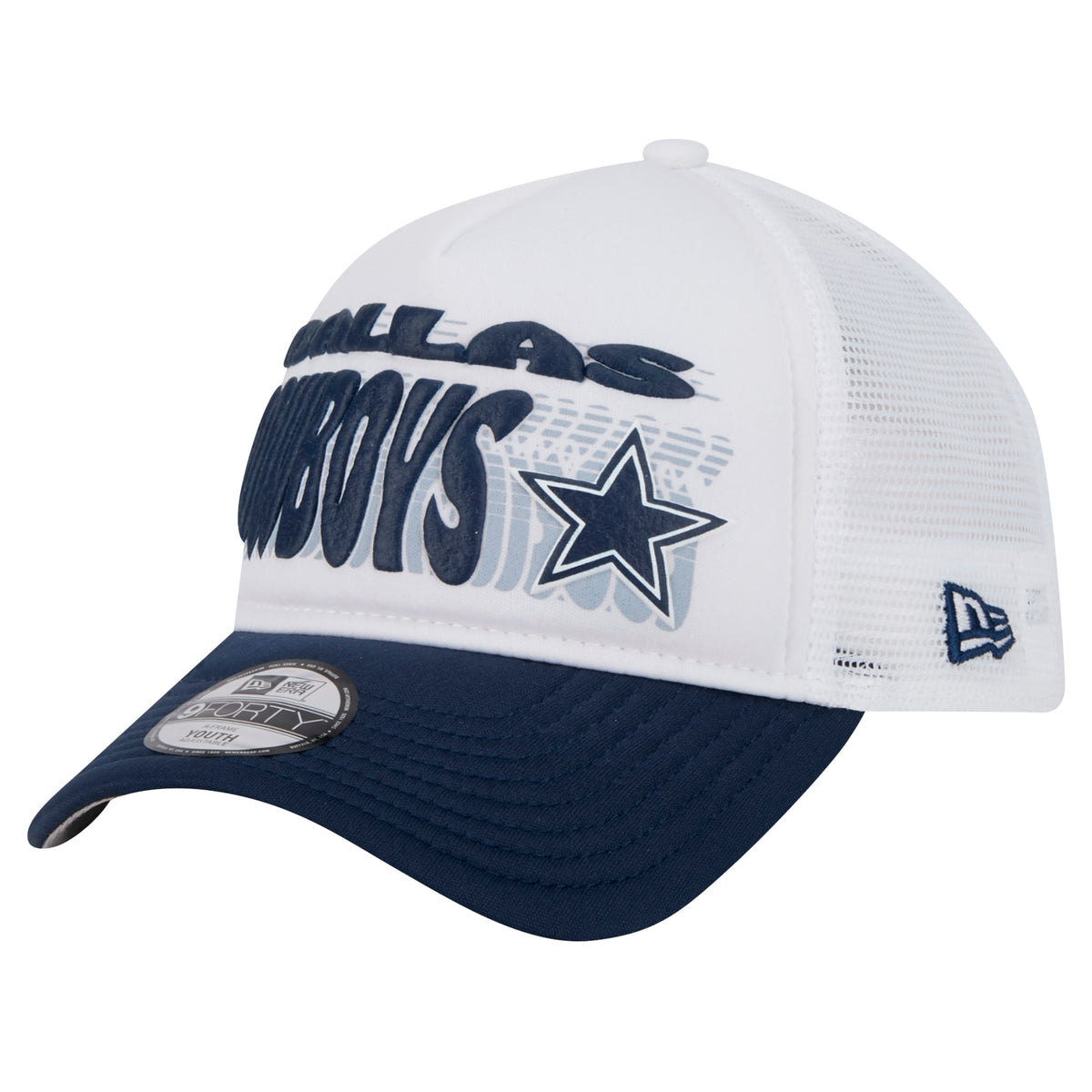 Preschool Dallas Cowboys New Era White Team Printed A Frame 9FORTY Adjustable Hat